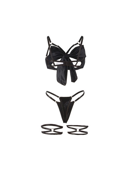 SUBBLIME - 955199 SET SUJETADOR CON LAZO NEGRO AJUSTABLE S/M SUBBLIME SETS