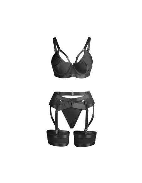 SUBBLIME - 955236 SET SUJETADOR CON LIGUERO BONDAGE NEGRO S/M SUBBLIME SETS
