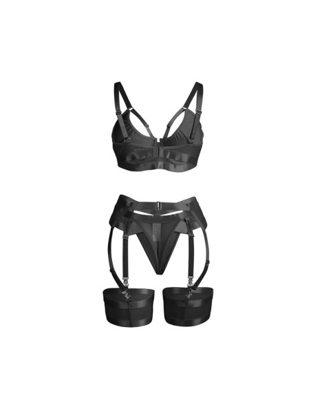 SUBBLIME - 955236 SET SUJETADOR CON LIGUERO BONDAGE NEGRO S/M SUBBLIME SETS