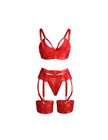 SUBBLIME - 955267 SET SUJETADOR CON LIGUERO BONDAGE ROJO L/XL SUBBLIME SETS