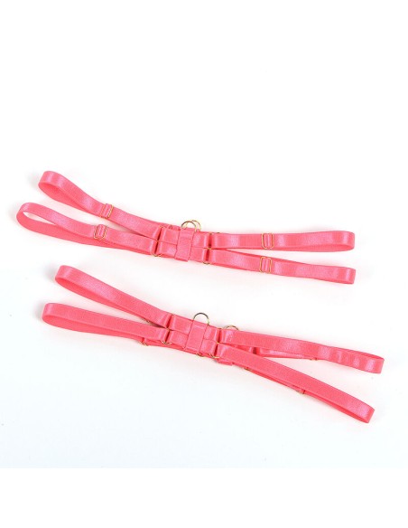 SUBBLIME - 955304 SET SUJETADOR CON COLLAR Y DETALLES PARA PIERNAS ROSA FLUORESCENTE L/XL SUBBLIME SETS