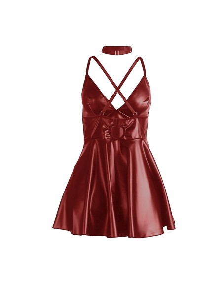 SUBBLIME - 955397 VESTIDO CON TIRANTES DE CUERO BURDEOS S/M SUBBLIME DRESSES
