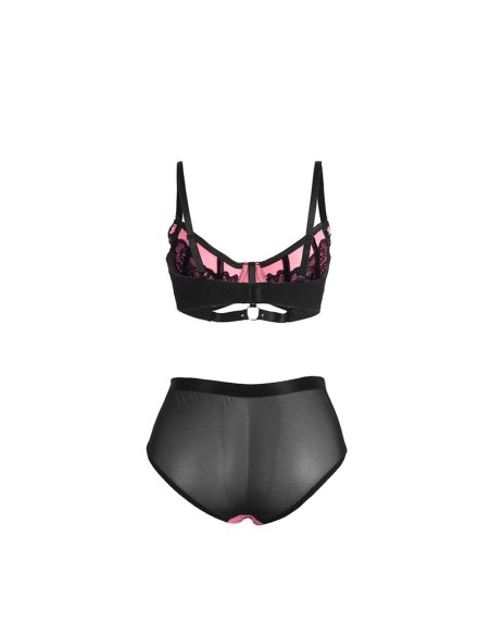 SUBBLIME - 955588 CONJUNTO SUJETADOR CON CREMALLERA DE MALLA DE CHAROL ROSA L/XL SUBBLIME SETS
