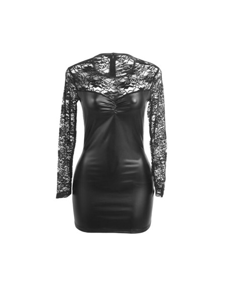 SUBBLIME - 955601 VESTIDO DE MANGA LARGA CON ENCAJE NEGRO L/XL SUBBLIME DRESSES
