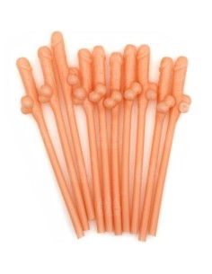 DIABLO PICANTE - 10 PAJITAS FORMA DE PENE DIABLO PICANTE