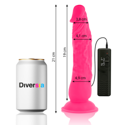 DIVERSIA - DILDO REALÍSTICO FLEXIBLE CON VIBRACIÓN ROSA 21 CM -O- 4.9 CM DIVERSIA 2