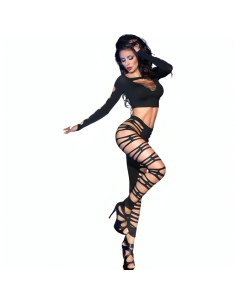 CHILIROSE - CR 3654 TOP & LEGGINS NEGRO S/M CHILIROSE SETS