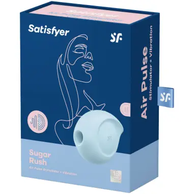 Sugar Rush Estimulador y Vibrador Azul | Satisfyer