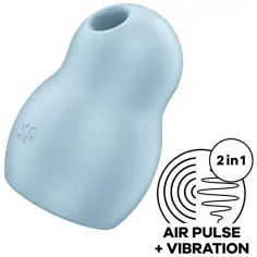 SATISFYER - PRO TO GO 1 ESTIMULADOR Y VIBRADOR DOBLE AZUL 2