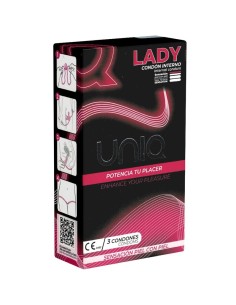 UNIQ - LADY CONDOM PRESERVATIVOS FEMENINOS CON LIGUERO SIN LATEX 3 UNIDADES UNIQ