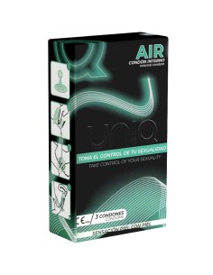 UNIQ - AIR PRESERVATIVO FEMENINO SIN LATEX 3 UNIDADES UNIQ