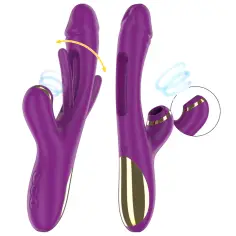 INTENSE - ATENEO VIBRADOR MULTIFUNCIÓN RECARGABLE 7 VIBRACIÓNES CON LENGUA OSCILANTE Y SUCCIONADOR MORADO 2