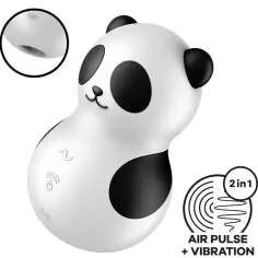 SATISFYER - POCKET PANDA ESTIMULADOR & VIBRADOR BLANCO Y NEGRO 2