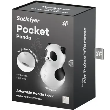 Pocket Panda Estimulador & Vibrador Blanco y Negro