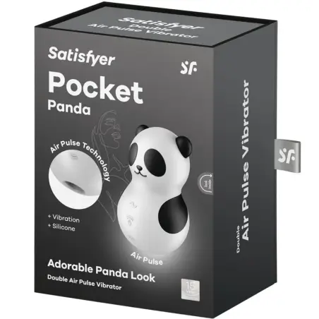 Pocket Panda Estimulador & Vibrador Blanco y Negro