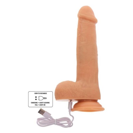 GET REAL - DILDO VIBRADOR CON BOLAS GIRATORIAS NATURAL GET REAL