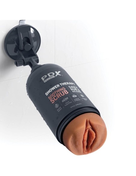 PDX PLUS - MASTURBADOR STROKER DISEÑO DISCRETO DE BOTE CHAMPU SOOTHING SCRUB CARAMELO PDX PLUS+