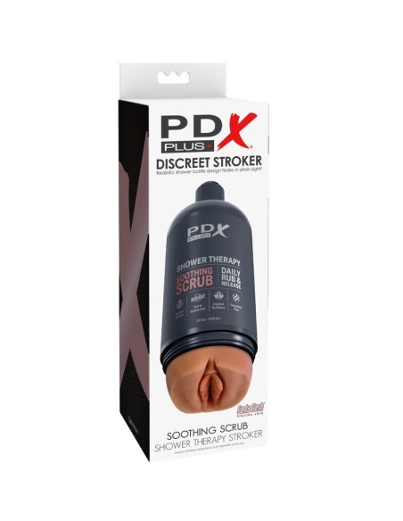 PDX PLUS - MASTURBADOR STROKER DISEÑO DISCRETO DE BOTE CHAMPU SOOTHING SCRUB CARAMELO PDX PLUS+