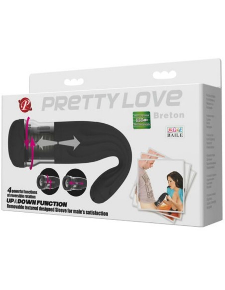 PRETTY LOVE - MASTURBADOR RECARGABLE MULTIFUNCIÓN BRETON PRETTY LOVE MALE