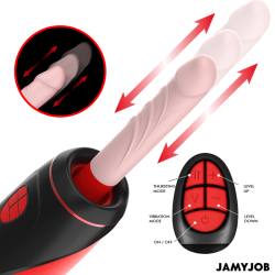 JAMYJOB - PYSTON BASE MASTURBADOR AUTOMÁTICO CON DILDO CONTROL REMOTO JAMYJOB 2