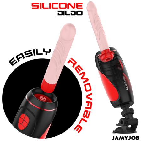 JAMYJOB - PYSTON BASE MASTURBADOR AUTOMÁTICO CON DILDO CONTROL REMOTO JAMYJOB