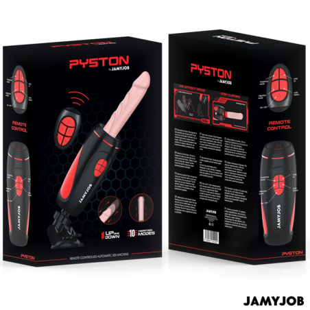 JAMYJOB - PYSTON BASE MASTURBADOR AUTOMÁTICO CON DILDO CONTROL REMOTO JAMYJOB
