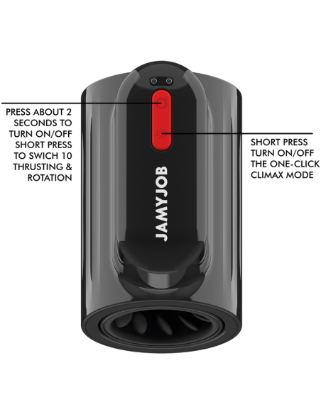 JAMYJOB - VORTEX MASTURBADOR TURBO CON EMPUJE Y ROTACIÓN 360 UP AND DOWN 