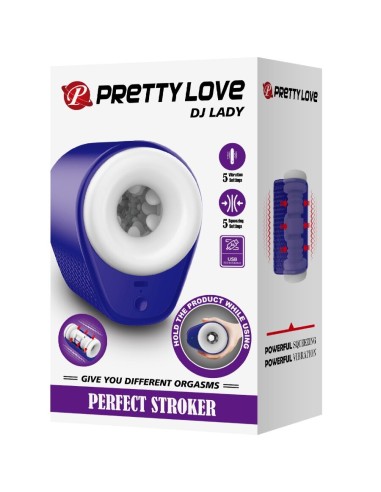 PRETTY LOVE - DJ LADY MASTURBADOR MASCULINO CON VIBRACIÓN 5 CONFIGURACIONES MORADO 