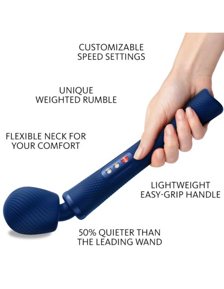 FUN FACTORY - VIM WAND RUMBLE VIBRADOR RECARGABLE SILICONA AZUL MEDIANOCHE FUN FACTORY