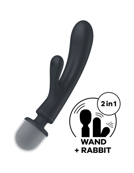 SATISFYER - TRIPLE LOVER MASAJEADOR VIBRADOR RABBIT GRIS SATISFYER VIBRATOR