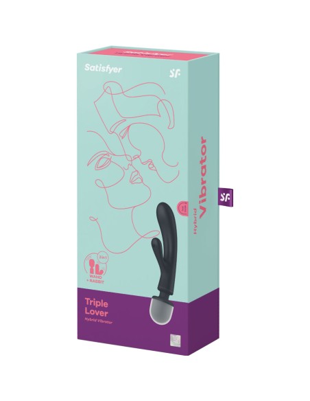 SATISFYER - TRIPLE LOVER MASAJEADOR VIBRADOR RABBIT GRIS SATISFYER VIBRATOR