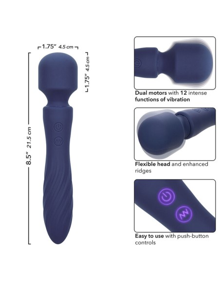 CALEXOTICS - CHARISMA MYSTIQUE MASAJEADOR DOBLE MOTOR 12 FUNCIONES 21,5 CM X 4,5 CM MORADO CALEXOTICS