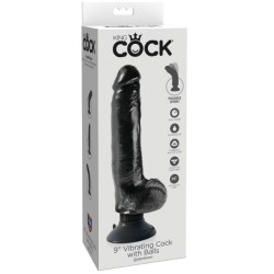 KING COCK - DILDO VIBRADOR CON TESTÍCULOS 23 CM NEGRO KING COCK 2