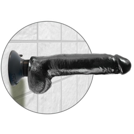 KING COCK - DILDO VIBRADOR CON TESTÍCULOS 23 CM NEGRO KING COCK