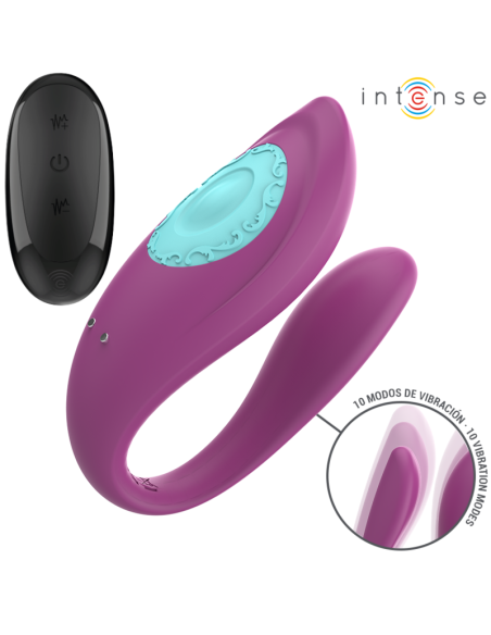INTENSE - ANNIE ESTIMULADOR & VIBRADOR FORMA DE U MORADO CONTROL REMOTO INTENSE COUPLES TOYS