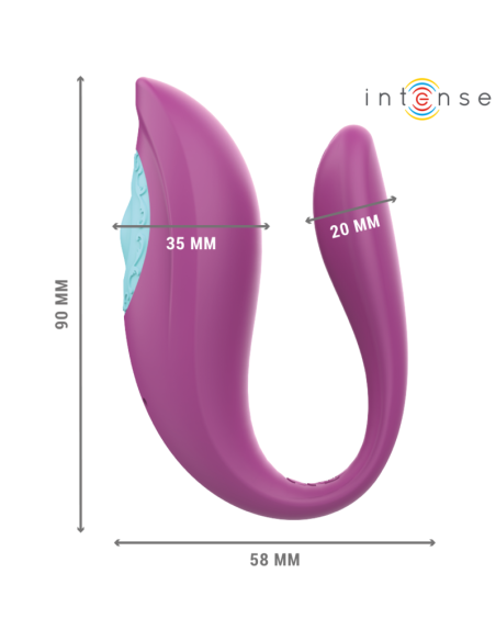 INTENSE - ANNIE ESTIMULADOR & VIBRADOR FORMA DE U MORADO CONTROL REMOTO INTENSE COUPLES TOYS