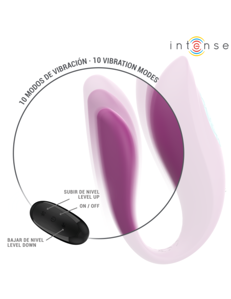 INTENSE - ANNIE ESTIMULADOR & VIBRADOR FORMA DE U MORADO CONTROL REMOTO INTENSE COUPLES TOYS
