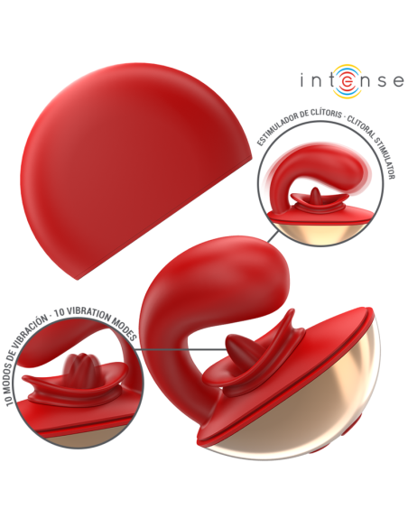 INTENSE - MARIAH VIBRADOR & ESTIMULADOR EN FORMA DE U 10 VIBRACIONES ROJO INTENSE FUN
