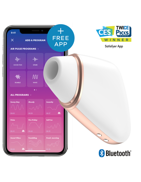SATISFYER - LOVE TRIANGLE ESTIMULADOR Y VIBRADOR BLANCO SATISFYER CONNECT