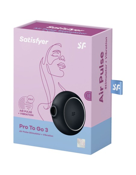 SATISFYER - PRO TO GO 3 ESTIMULADOR Y VIBRADOR DOBLE NEGRO SATISFYER AIR PULSE
