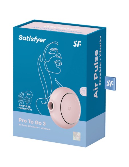 SATISFYER - PRO TO GO 3 ESTIMULADOR Y VIBRADOR DOBLE ROSA SATISFYER AIR PULSE