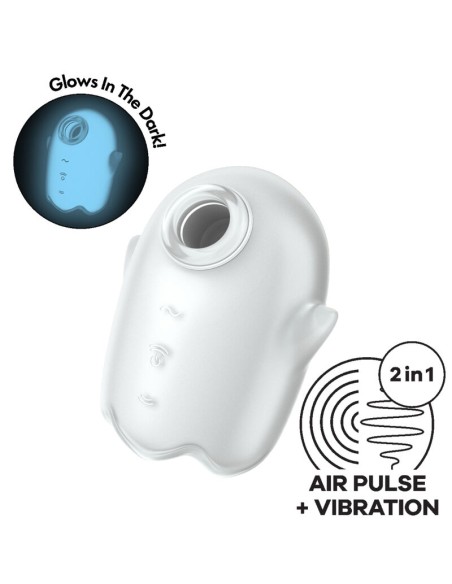 SATISFYER - GLOWING GHOST AIR PULSE & VIBRADOR BLANCO SATISFYER AIR PULSE
