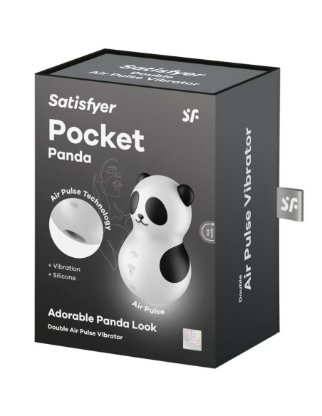SATISFYER - POCKET PANDA ESTIMULADOR & VIBRADOR BLANCO Y NEGRO SATISFYER AIR PULSE