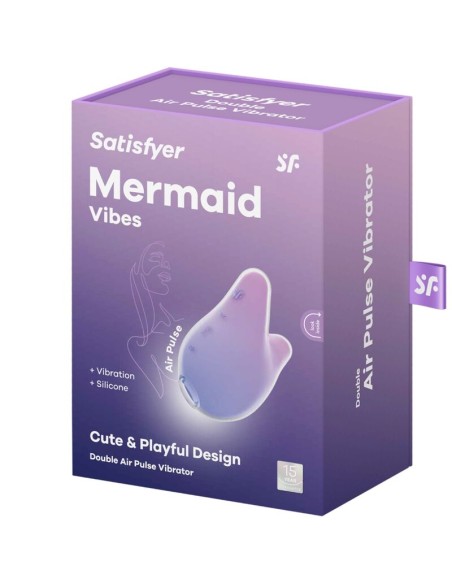 SATISFYER - MERMAID VIBES ESTIMULADOR & VIBRADOR VIOLETA Y ROSA SATISFYER AIR PULSE
