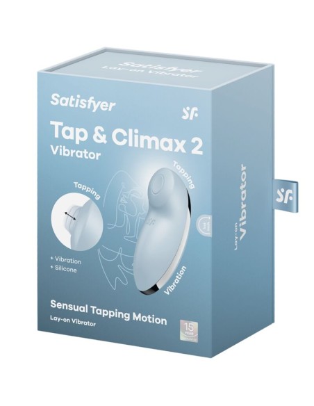 SATISFYER - TAP & CLIMAX 2 VIBRADOR & ESTIMULADOR AZUL SATISFYER VIBRATOR