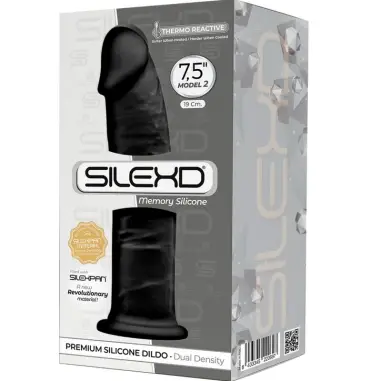 Modelo 2 Pene Realístico Silicona Premium Silexpan Negro