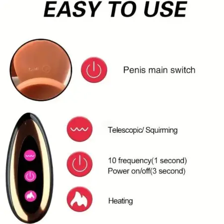 Dildo Realístico Vibrador Recargable - Rotación | Armony