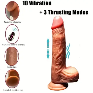Dildo Realístico Vibrador & Thrusting Control Remoto 22.5 cm