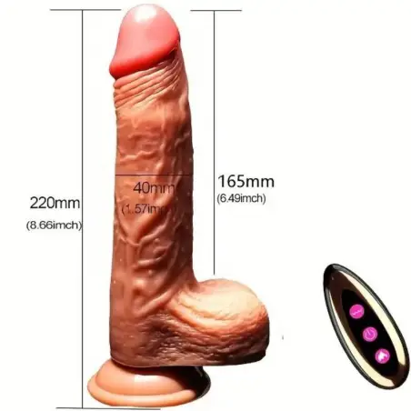Dildo Realístico Vibrador & Thrusting Control Remoto 22.5 cm