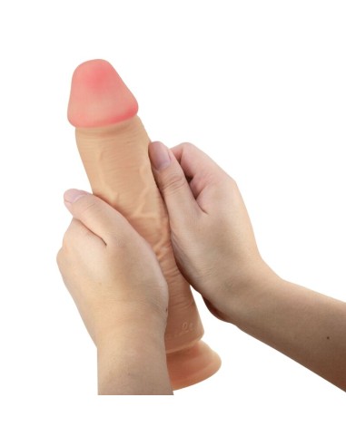 PRETTY LOVE - SLIDING SKIN SERIES DILDO REALÍSTICO CON VENTOSA PIEL DESLIZANTE NATURAL 23.4 CM 